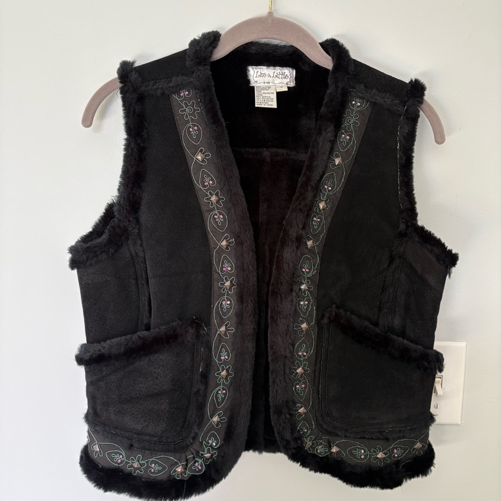 Suede leather vest